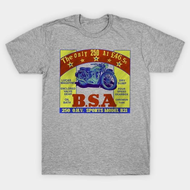 Vintage BSA Motorcycles Caferacer Legends T-Shirt by MotorManiac